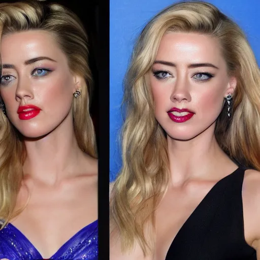 Image similar to uhd, high resolution photography of woman, genetic combination of donald trump and amber heard face, amber heard body, donald trump face, symmetrical upper body, body focus