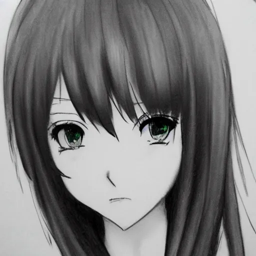 Made this pencil drawing of an anime girl #art #pencil, Stable Diffusion