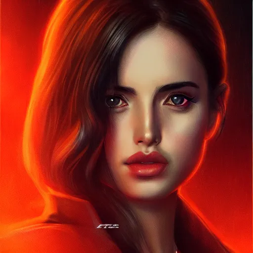 Image similar to portrait of ana de armas from blade runner 2049 (2019) by artgerm, random background scene