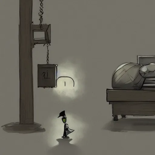 Image similar to school concept art inspired by the game little nightmares and limbo