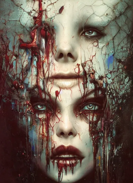 Prompt: Alice cries and makes a pool of tears in the room,highly detailed,half skull face,cinematic,8k,by Stanley Artgermm,Tom Bagshaw,Greg Rutkowski,Carne Griffiths, Ayami Kojima, Beksinski, Giger,trending on DeviantArt,hyper detailed,horror, full of colour