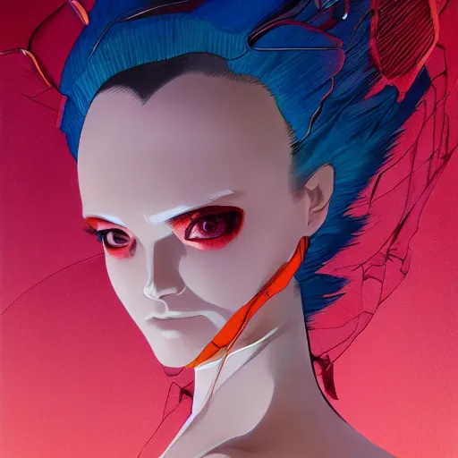 Image similar to prompt : fashion tv character portrait soft light painted by james jean and katsuhiro otomo and erik jones, inspired by akira anime, smooth face feature, intricate oil painting, high detail illustration, sharp high detail, manga and anime 1 9 9 9