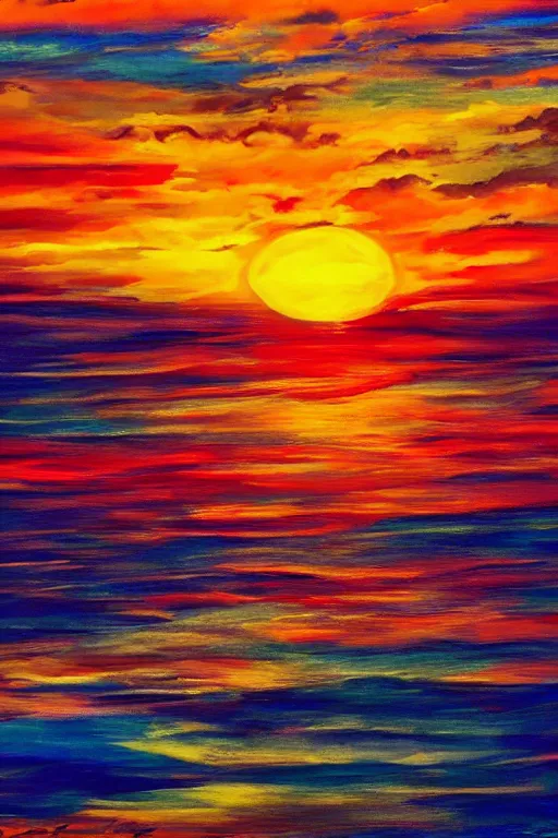 Prompt: magical sunset with most beatiful colors which I saw W- 1372