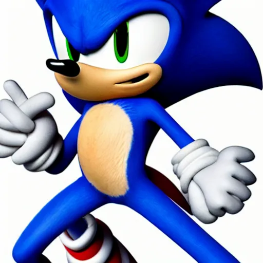 Prompt: sonic the hedgehog as a human being