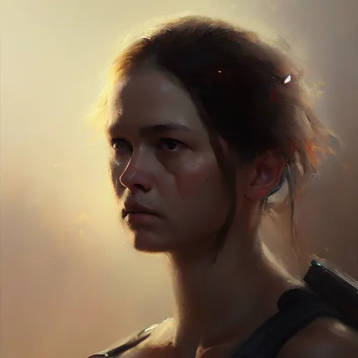 Image similar to human weapon, concept art oil painting, portrait ethereal by jama jurabaev, greg rutkowski extremely detailed, brush hard, artstation, soft light