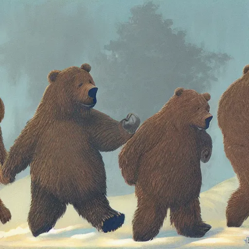 Prompt: dward _ hoppers _ painting _ of _ a _ group _ of _ werebears _ robbing _ a _ bank _ foggy _ - w _ 1 0 2 4 _ - n _ 9 _ - i _ - s _ 4 0 2 6 8 4 1 8 8 3