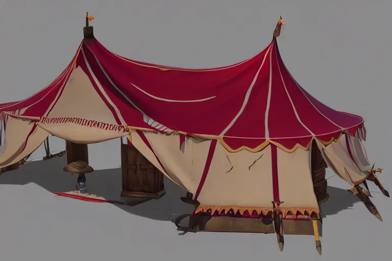 Image similar to 3d sculpt of a circus tent, artstaton, League of Legends, red dead redemption2, overwatch, digital illustration