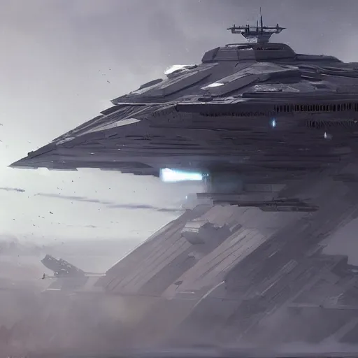 Image similar to concept art of an star destroyer by greg rutkowski