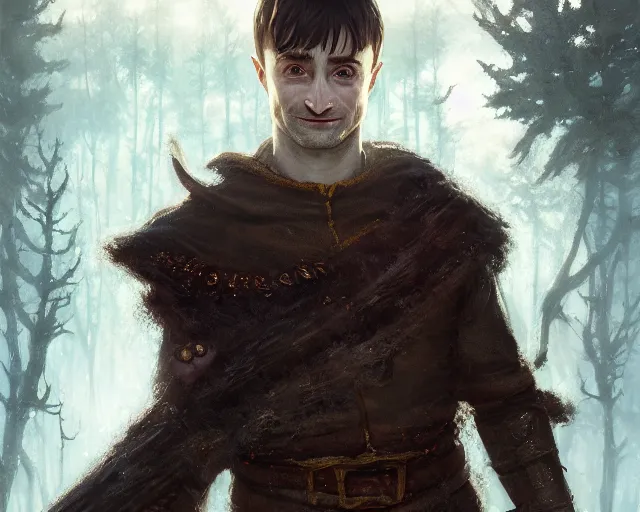 Prompt: highly detailed portrait of daniel radcliffe as a fantasy bald elf mage, in skyrim, stephen bliss, unreal engine, fantasy art by greg rutkowski, loish, rhads, ferdinand knab, makoto shinkai and lois van baarle, ilya kuvshinov, rossdraws, tom bagshaw, global illumination, radiant light, detailed and intricate environment