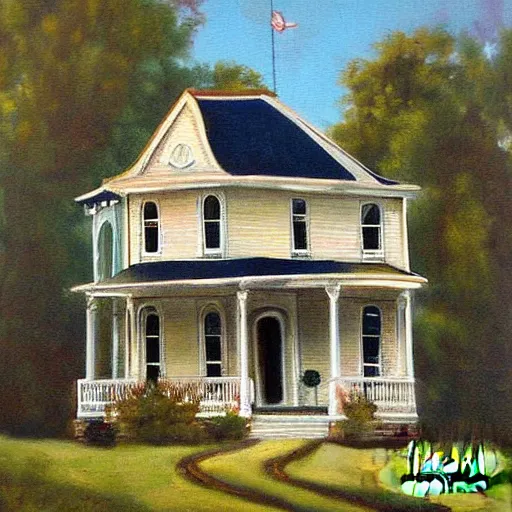 Image similar to victorian house painting, fond memories, fond memories by mary haley,