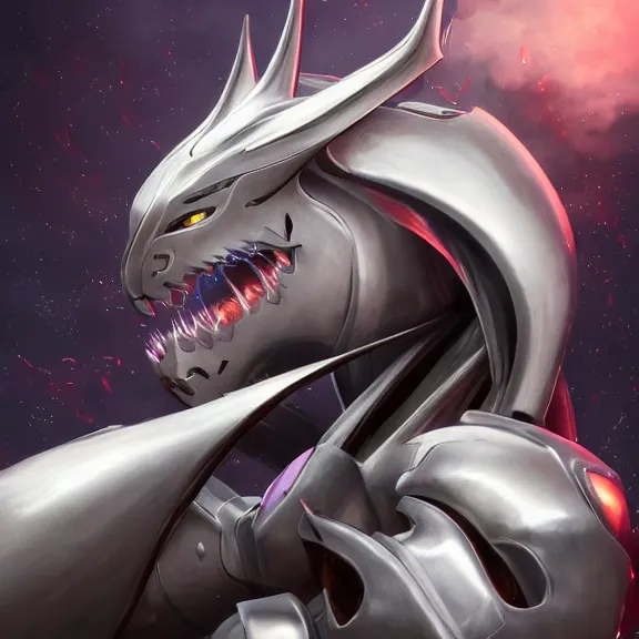 Image similar to detailed maw shot of a gigantic elegant beautiful stunning hot anthropomorphic robot mecha female dragon, swallowing a human, with sleek silver metal armor and cat ears, OLED visor over eyes, food pov, prey pov, micro pov, vore, digital art, mawshot, dragon vore, furry art, high quality, 8k 3D realistic, macro art, micro art, Furaffinity, Deviantart, Eka's Portal, G6