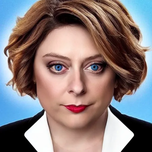 Prompt: rachel bloom crossed with donald trump, hybrid of rachel bloom and donald trump