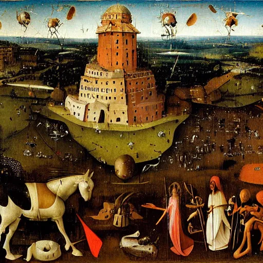 Image similar to fall of roma by hieronymus bosch