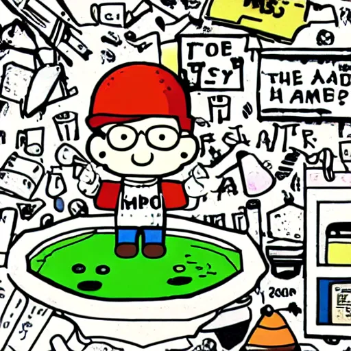 Image similar to breaking bad, diary of a wimpy kid illustration