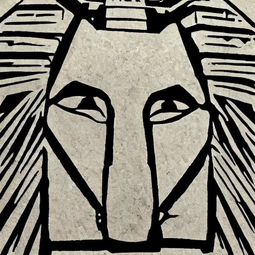 Image similar to highly detailed stencil of Anubis' face overlooking the pyramids