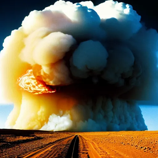 Prompt: nuclear bomb explosion that looks like the face of dwayne johnson, national geographic photo, 8 k, ultra detailed