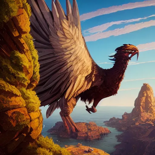 Prompt: highly detailed griffin, point of eyes, in gta v, stephen bliss, unreal engine, fantasy art by greg rutkowski, loish, rhads, ferdinand knab, makoto shinkai and lois van baarle, ilya kuvshinov, rossdraws, tom bagshaw, global illumination, radiant light, detailed and intricate environment