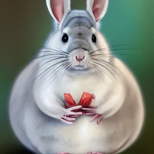 Image similar to a cute chinchilla!!!!!! in a wedding gown, a chinchilla!!! getting married, highly detailed digital painting, 4k