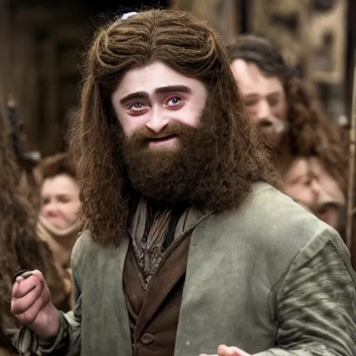 Image similar to Daniel Radcliffe as a Hagrid
