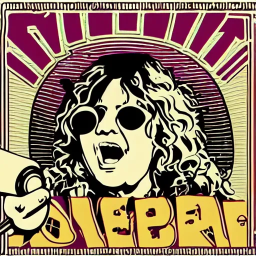 Image similar to 1 9 7 0 - young - robert - plant from led zepelin singing into the microphone, swagger, sticker - art, svg vector, adobe - illustrator