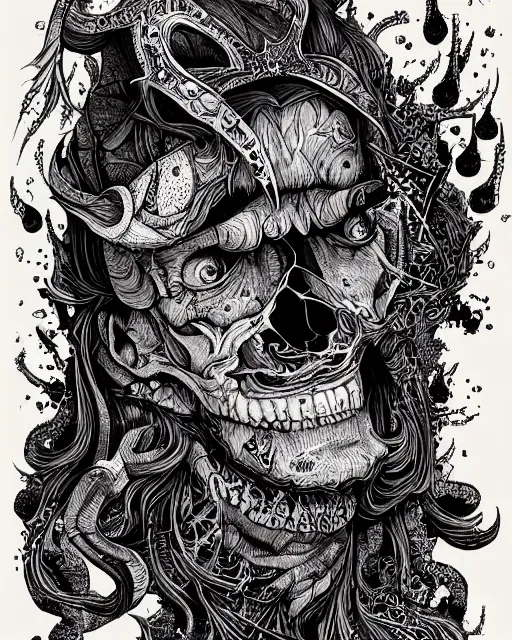 Image similar to scholar of madness, black ink on paper, trending on artstation, beautiful, intricate, detailed