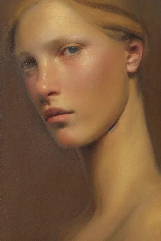 Image similar to beautiful clean oil painting portrait study by odd nerdrum, detailed, stunning, realistic, skin color