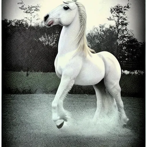 Image similar to a big ol' normal looking horse, regular horse, nothing weird happening, it's just a cool horse doing horse things and loving being a horse