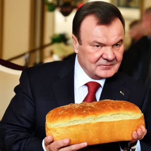 Image similar to Yanukovych and the golden loaf of bread