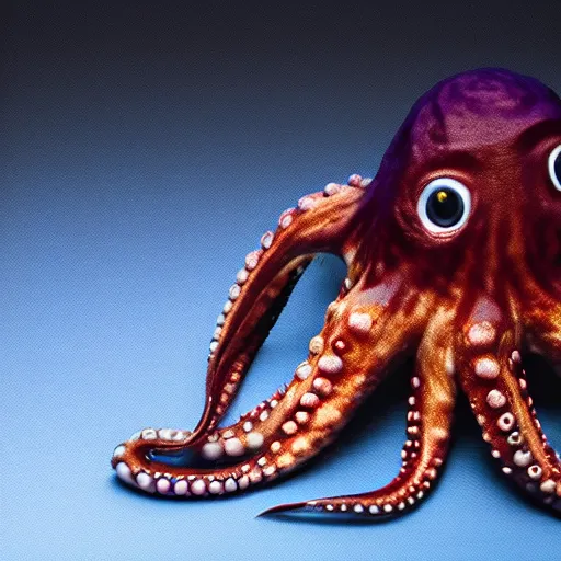 Prompt: closeup studio photograph of an octopus holding an iphone, dramatic lighting, edited in photoshop