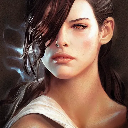 Image similar to liv tyler 2 0 - years old as the greek god of lightning, highly detailed, young, by artgerm and greg rutkowski