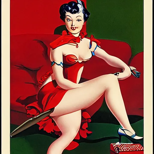 Image similar to a pinup by alberto vargas.