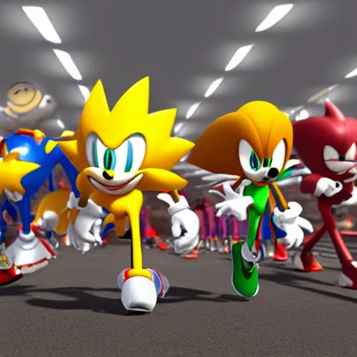 Prompt: eggman from sonic running fast, gorgeous, studio, dynamic lighting, 8k wide angle