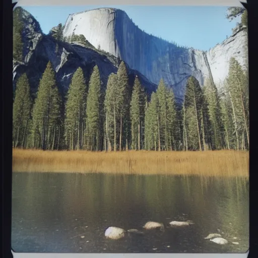 Prompt: yosemite polaroid photograph