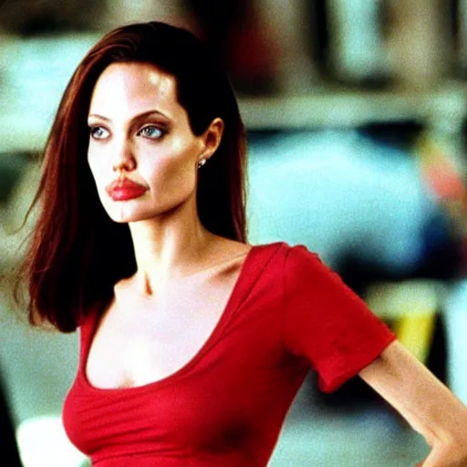 Image similar to 2 0 years old, angelina jolie in hackers 1 9 9 5