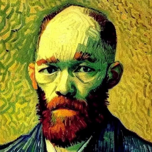 Image similar to painting of michael stipe by van gogh