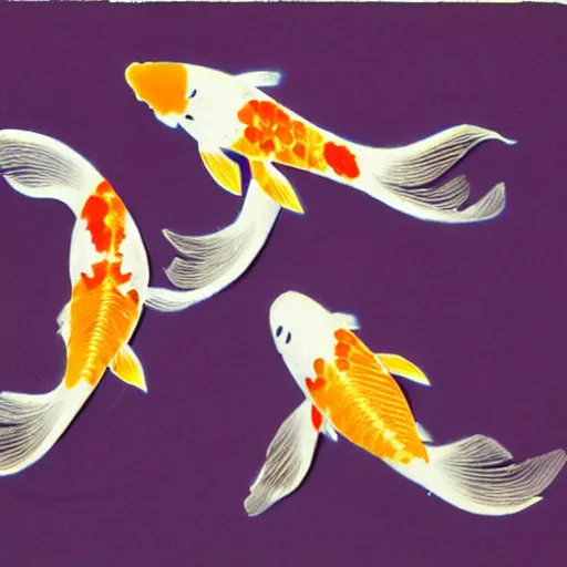 Image similar to koi fish in the style of Starry Knight