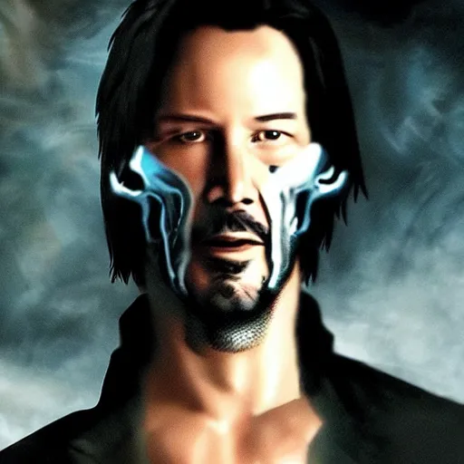 Image similar to keanu reeves as ghostrider