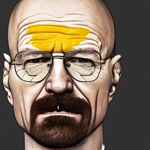 Image similar to walter white with buck teeth yellow skin and acne everywhere