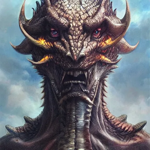 Image similar to Perfectly-centered portrait-photograph of a real life satanic dragon with from hell, lifelike, super highly detailed, professional digital painting, artstation, concept art, Unreal Engine 5, Photorealism, HD quality, 8k resolution, cinema 4d, 3D, beautiful, cinematic, art by artgerm and greg rutkowski and alphonse mucha and loish and WLOP