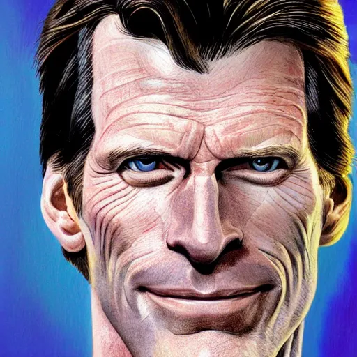 Prompt: kevin conroy , highly detailed illustration, portrait