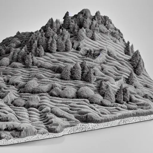 Image similar to topographic model of a nature scene, landscape