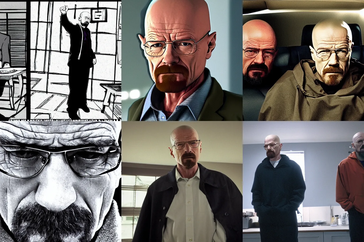 Prompt: Walter White acting like a sussy baka in among us
