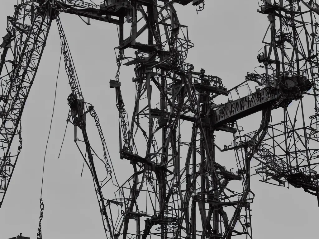 Image similar to industrial revolution crane, close up