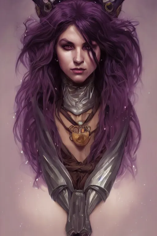 Prompt: Alluring Tiefling Druid, light brown skin, dark purple hair, and silver eyes full body, dungeons and dragons portrait, highly detailed, digital painting, artstation, concept art, sharp focus, illustration, art by artgerm and greg rutkowski and alphonse mucha