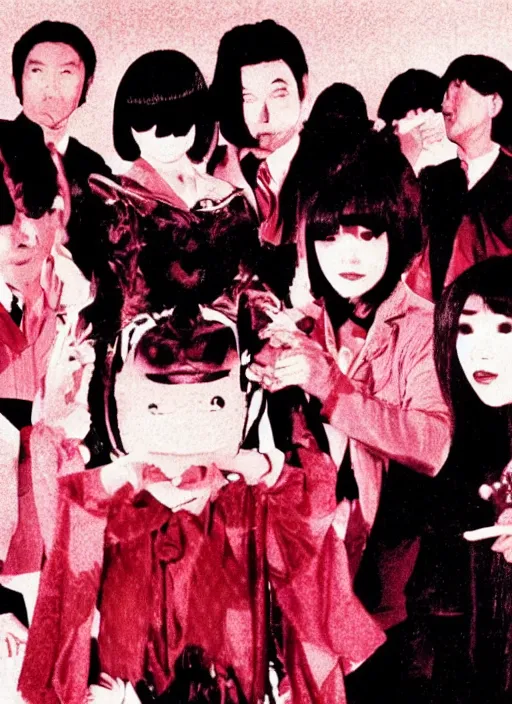 Prompt: Still frame promo photo from scene from the retro Twin Peaks Japanese horror soap opera, retro haze, a feaver dream by Nobuhiko Obayashi & David Lynch