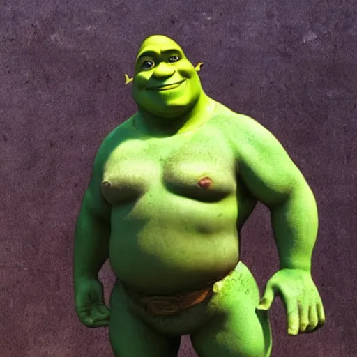 Image similar to shrek statue by michelangelo