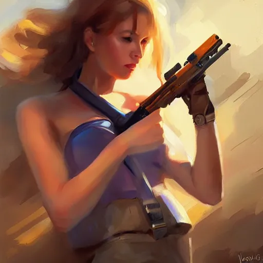 Image similar to lock and load, artstation, Vladimir Volegov