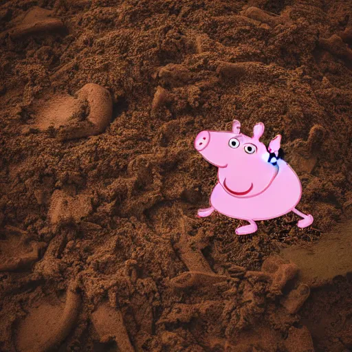 Prompt: Peppa Pig muddy puddles Shrek realistic photography photoillustration DSLR