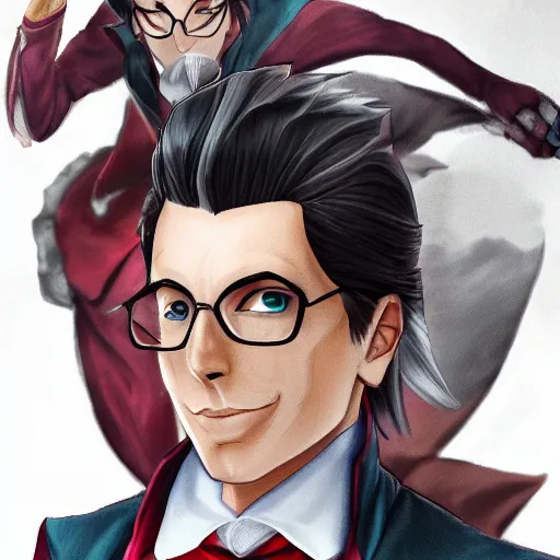 Prompt: a highly detailed portrait of miles edgeworth as a character from league of legends