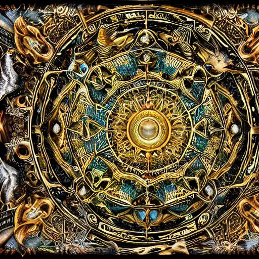 Image similar to the god of entropy, detailed, ornate, intricate, powerful, magic, chaos, ancient magic, deep magic, mysteries of the universe